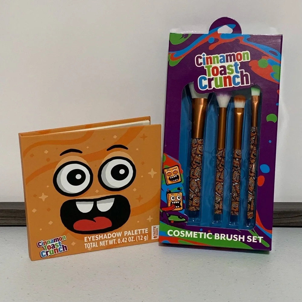 Taste Beauty x Cinnamon Toast Crunch Eyeshadow Palette & Cosmetic Brush Set-New